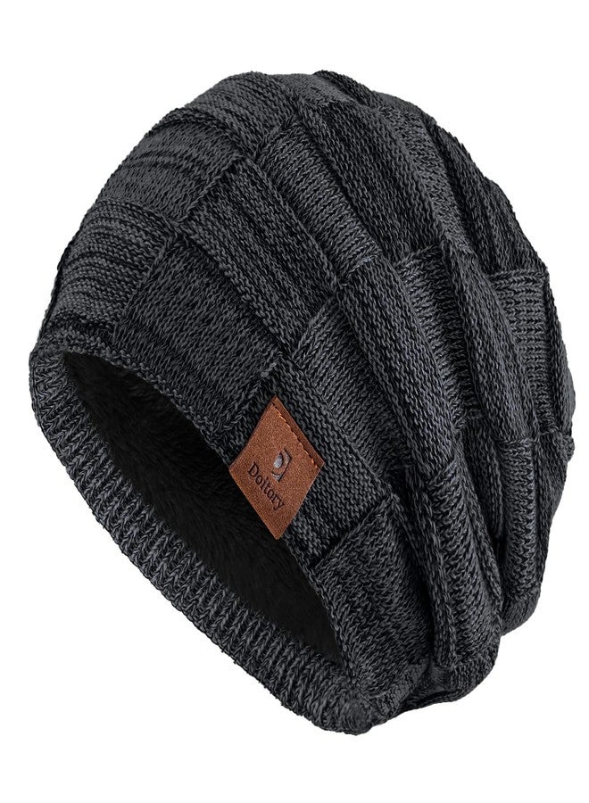 Doitory Beanie Hat for Men and Women, Unisex Winter Slouchy Beanie Knit Warm Hat, Cotton Cap for Cold Weather - Image 1